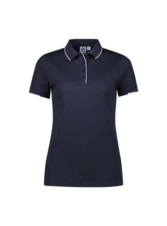 Focus Poly/Cotton Polo Shirt - Women - Navy/White