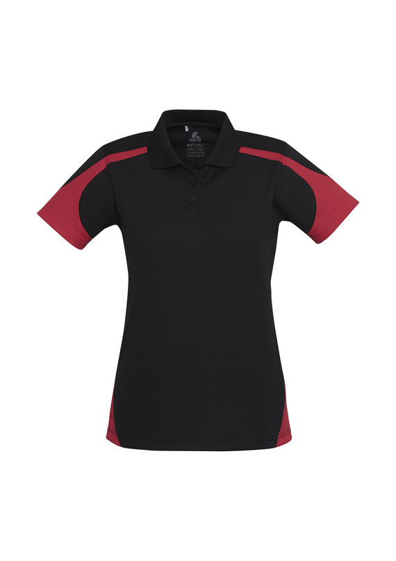 Talon BIZCOOL Mesh Polo Shirt - Women - Black/ Red