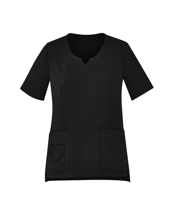 Avery Round Neck Tailored Fit Scrub Top - Women - Black