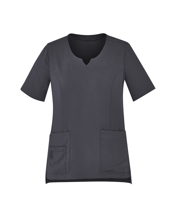 Avery Round Neck Tailored Fit Scrub Top - Women - Charcoal