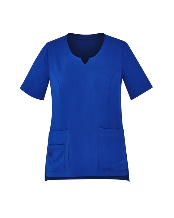 Avery Round Neck Tailored Fit Scrub Top - Women - Electric Blue
