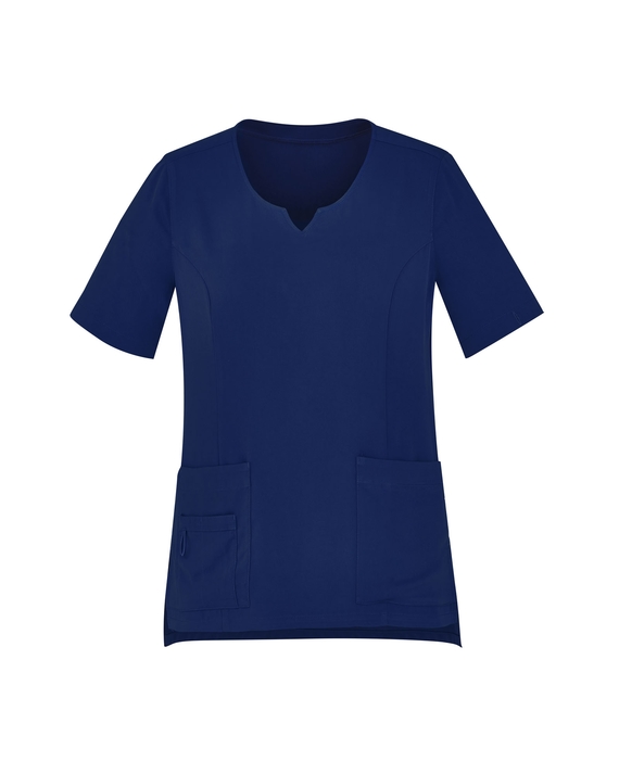 Avery Round Neck Tailored Fit Scrub Top - Women - Navy