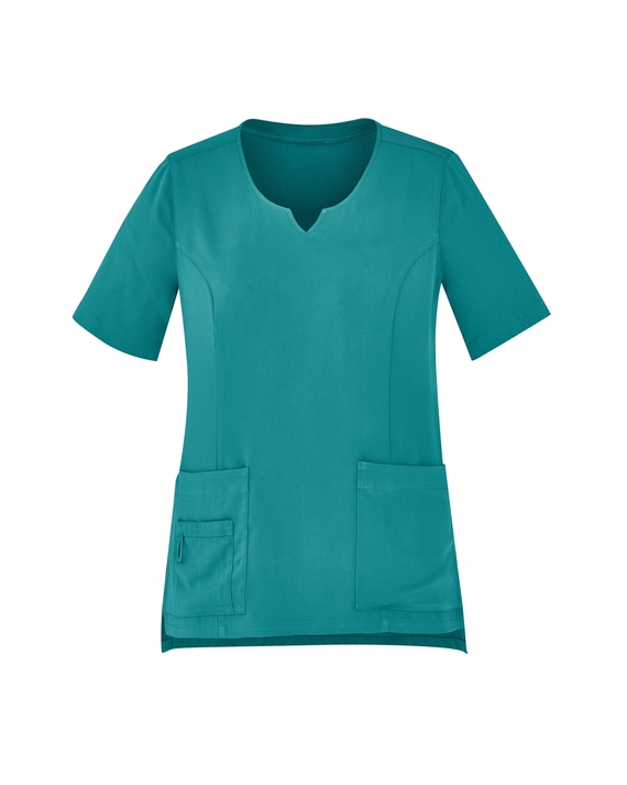 Avery Round Neck Tailored Fit Scrub Top - Women - Teal