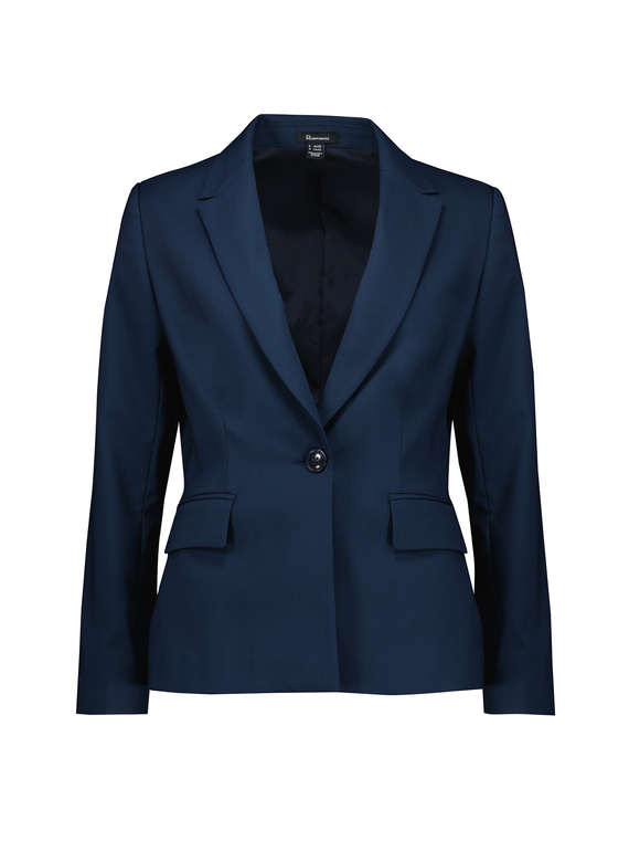 Renew Single Button Mid Length Jacket - Women - Navy Dusk