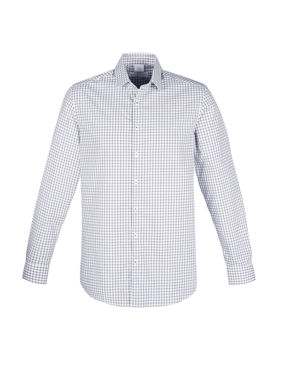 Noah Long Sleeve Shirt - Men - White/Storm Blue