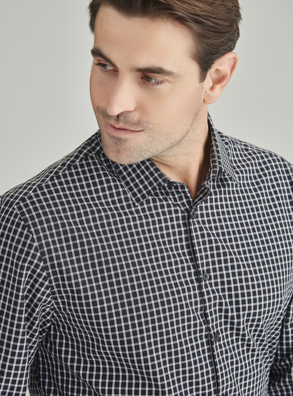 Noah Long Sleeve Shirt - Men - Black/White