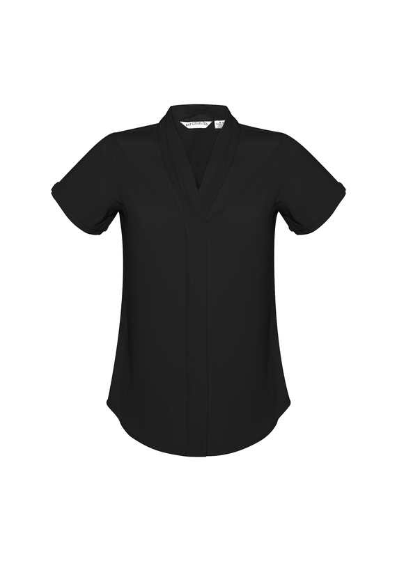 Madison Short Sleeve Blouse - Women - Black