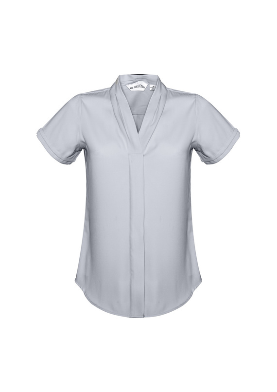Madison Short Sleeve Blouse - Women - Silver Mist