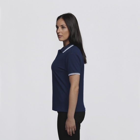 Stanton 100% Cotton Polo Shirt - Women - Navy/White