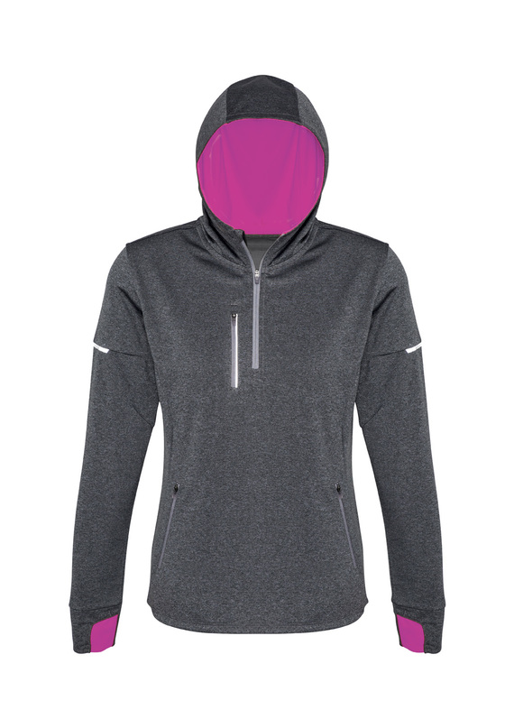 Pace Breathable Hoodie - Women - Grey/Fluoro Pink