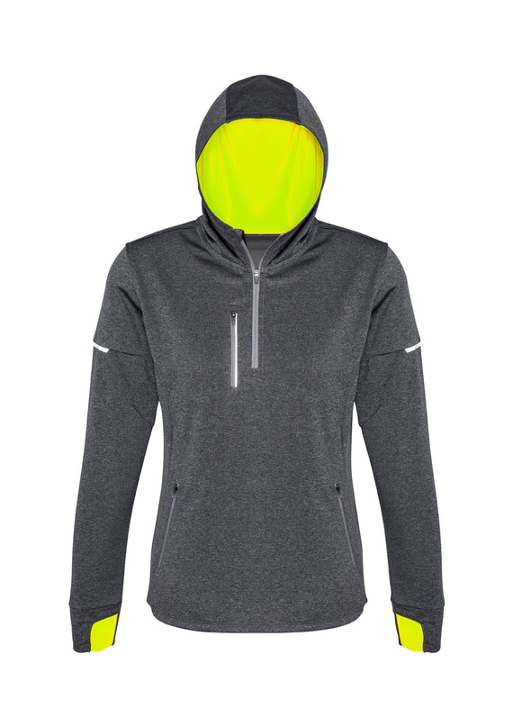 Pace Breathable Hoodie - Women - Grey Fluoro Yellow