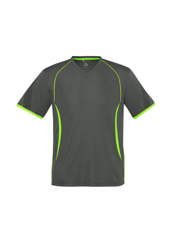Razor BIZCOOL V-Neck Tee - Youth - Grey/Flouro Lime