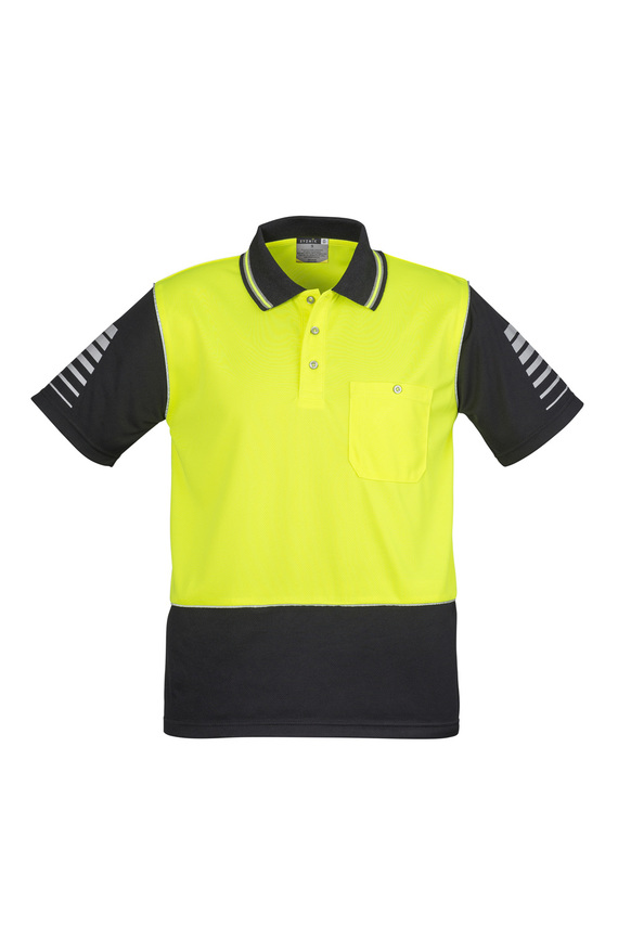Hi Vis Zone Short Sleeve Polo Shirt - Men - Yellow/Black