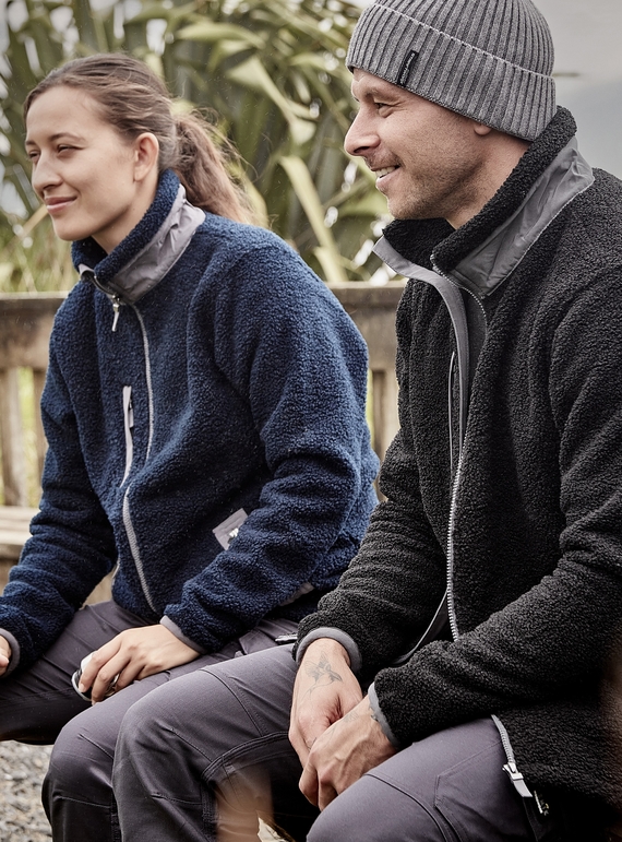 Streetworx Full Zip Sherpa Fleece, plain and hi vis - Unisex