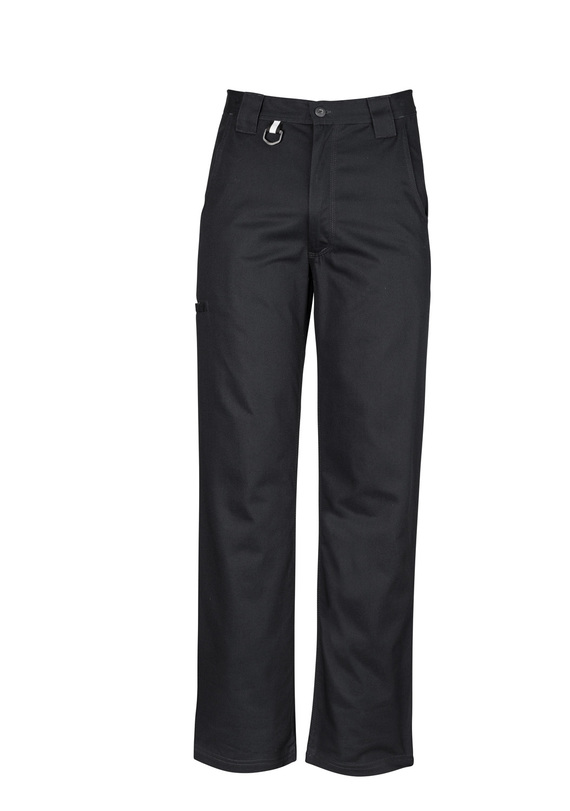 Plain Utility Work Pants Cotton Drill - Men - Black