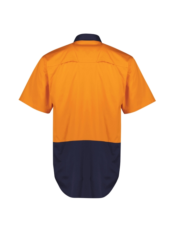 Hi Vis Short Sleeve Shirt - Men - Orange/Navy