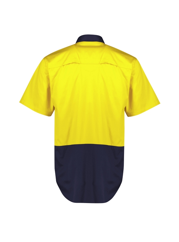 Hi Vis Short Sleeve Shirt - Men - Yellow/Navy