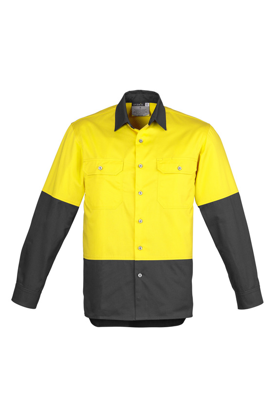 Industrial Long Sleeve Shirt - Men - Yellow/Charcoal