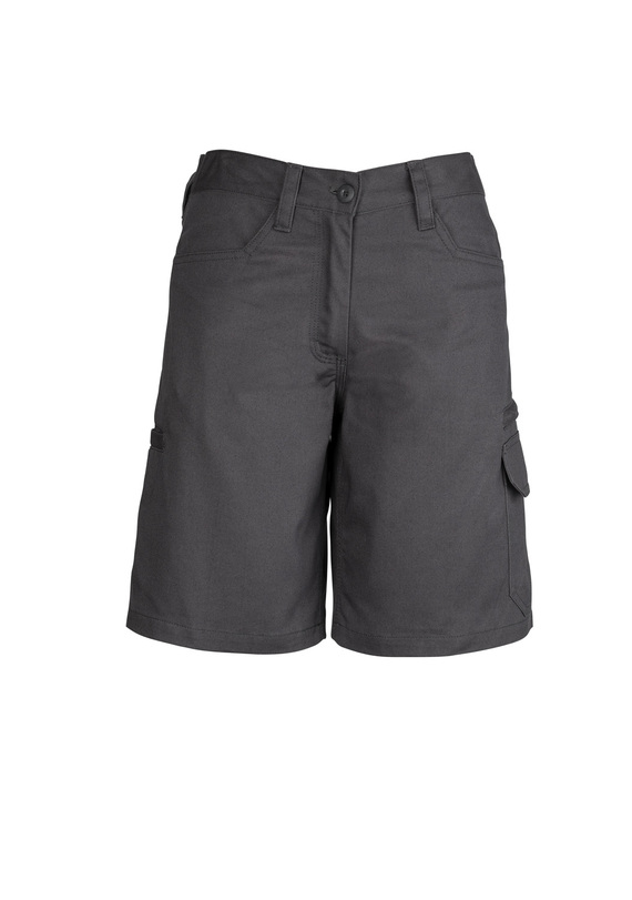 Plain Utility Work Shorts Cotton Drill - Women - Charcoal